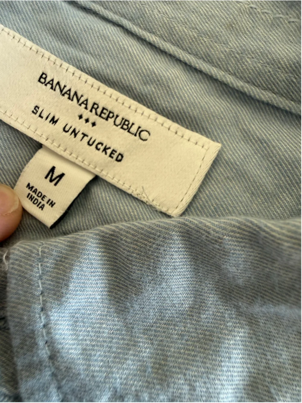 Men's Banana Republic Slim Untucked Casual Button Down Shirt Blue Size M